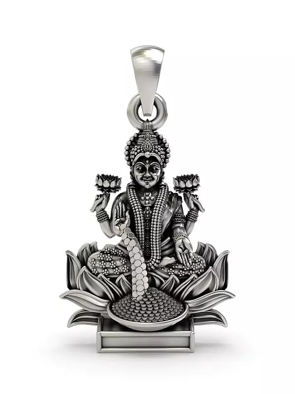 Goddess Lakshmi Seated on Lotus Pendant