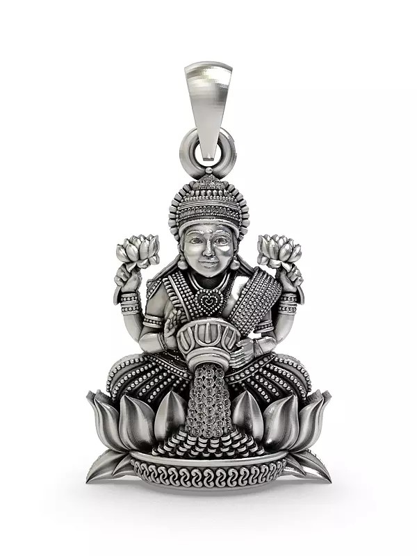 Goddess Lakshmi Seated on Lotus Pendant