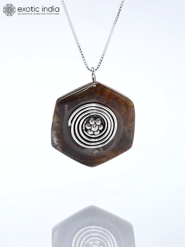 Hexagon Shape Agate Gemstone Pendant