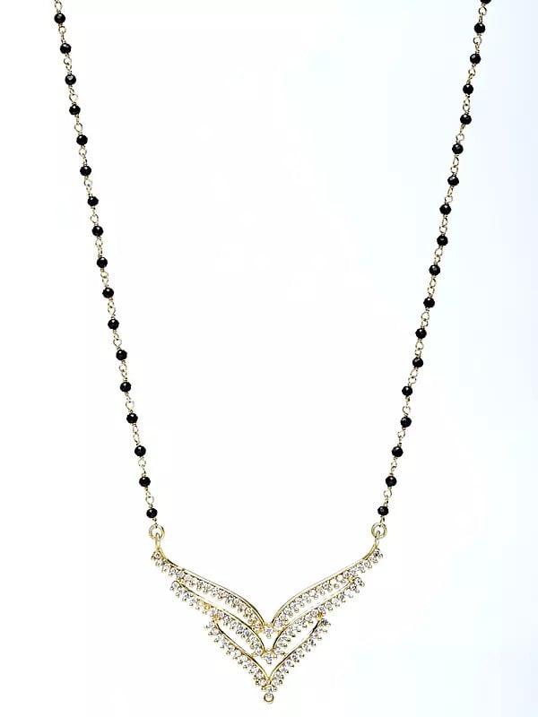 Three Layer Cubic Zirconia Stone Mangalsutra