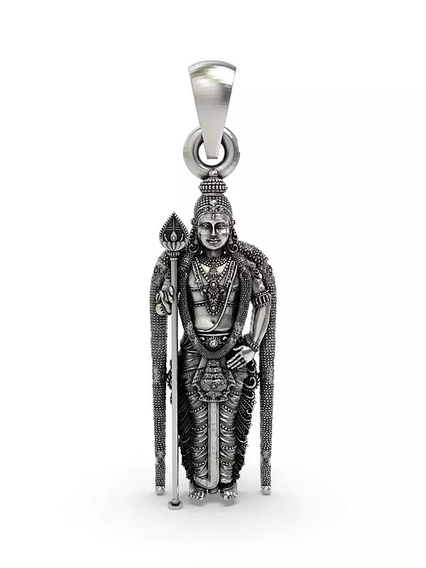 Lord Murugan (Kartikeya) Sterling Silver Pendant