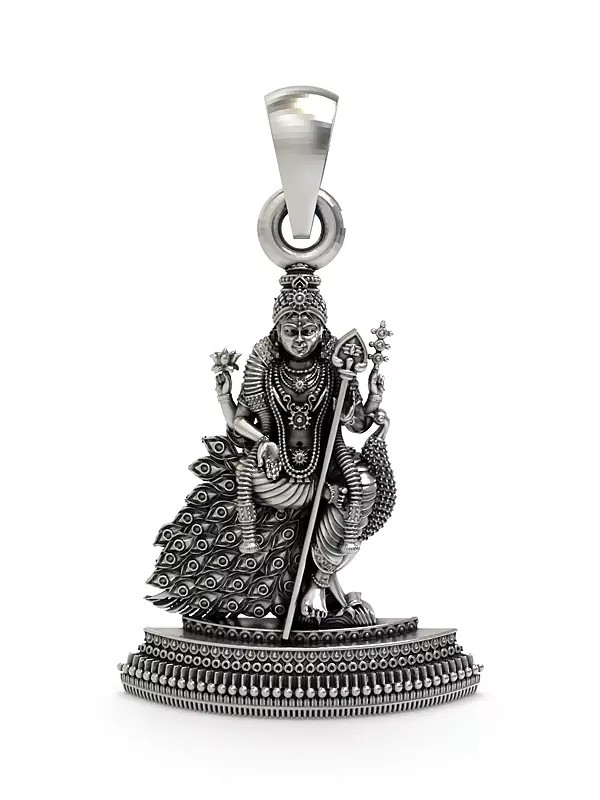 Lord Murugan (Kartikeya) Sterling Silver Pendant