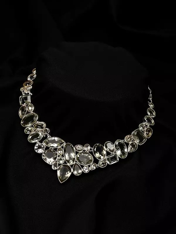 Faceted Green Amethyst Statement Necklace