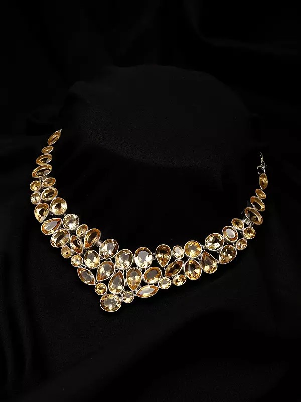 Faceted Citrine Statement Necklace