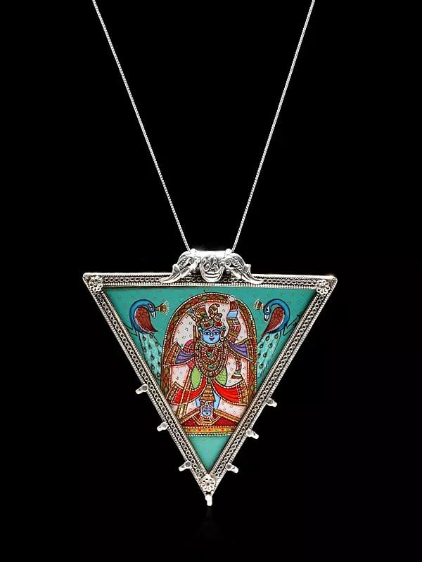 Triangle Shape Hand Painted Shrinathji Pendant