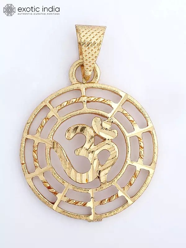 Round Shape Om Brass Pendant