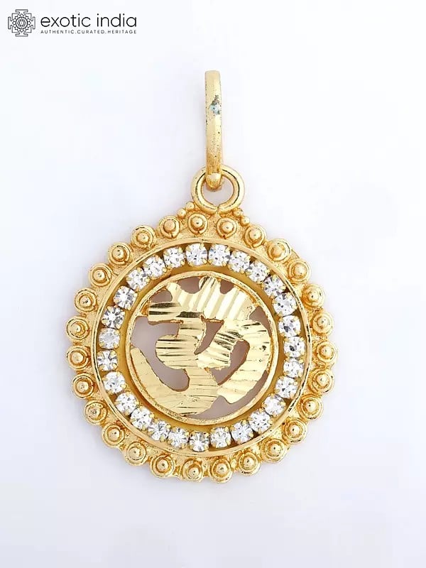 Round Shape Om Brass Pendant