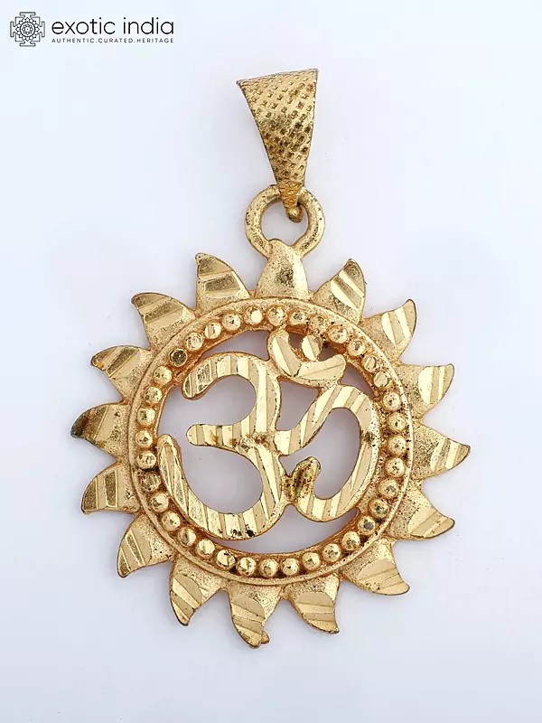 Brass Sun Pendant with Om