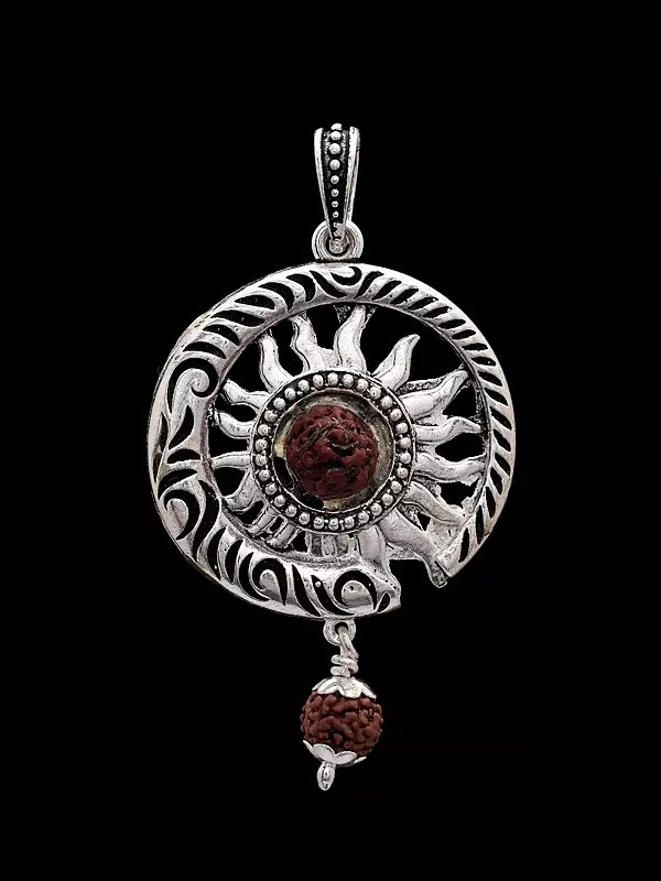 Sun Rudraksha Sterling Silver Pendant
