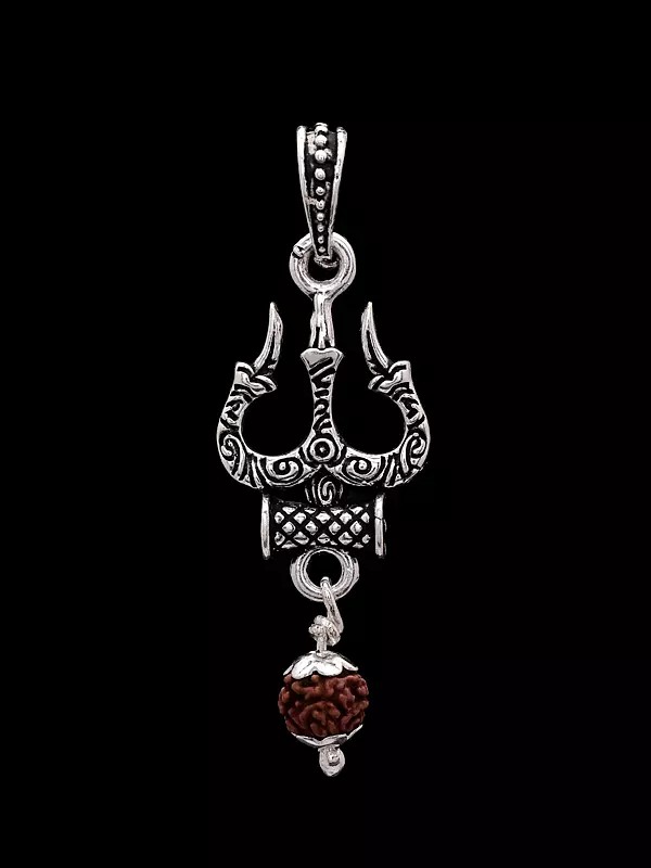 Trishul with Dangling Damru Pendant