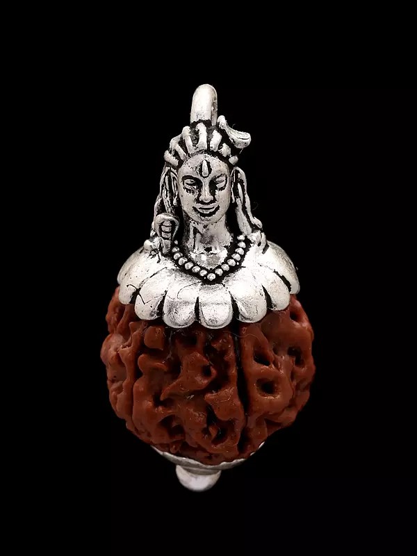 Lord Shiva with Genuine Certified Panchmukhi Rudraksha Pendant