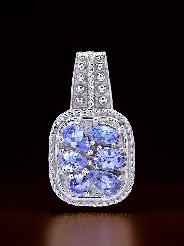Swirl Design Marquise-Cut Tanzanite Pendant