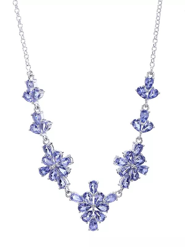 Floral Tanzanite Statement Necklace