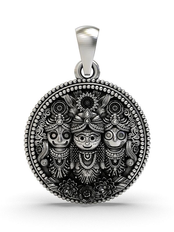 Round Shape Lord Jagannath, Balabhadra & Subhadra Pendant