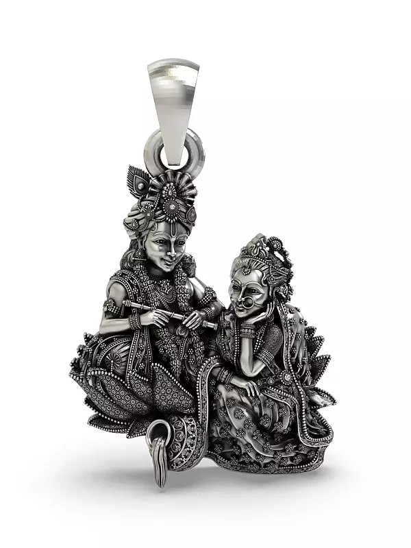 Radha Krishna Sitting Together Pendant