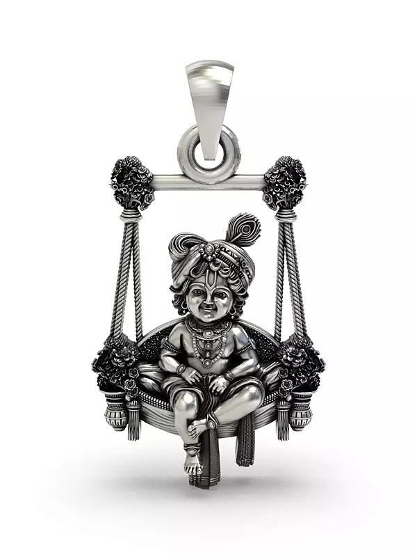 Baby Krishna Sitting on Swing Pendant