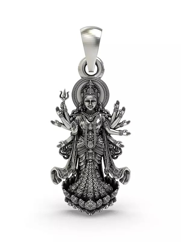 Durga Maa (Navadurga) Sterling Silver Pendant