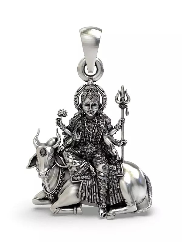 Mahagauri Durga (Navadurga on Bull) Pendant