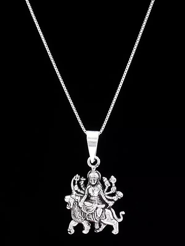 Sterling Silver Goddess Durga Pendant