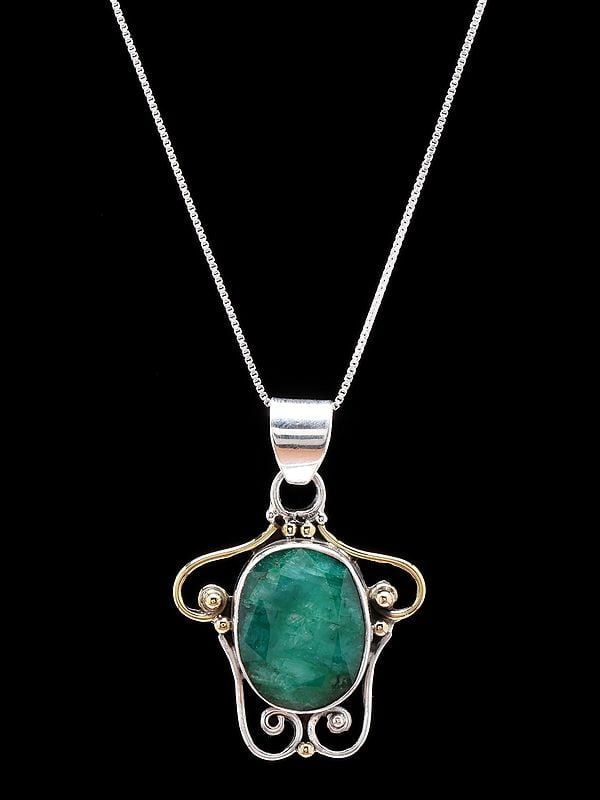 Faceted Green Onyx Gemstone Pendant