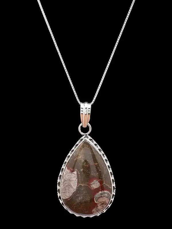 Teardrop Shaped Mushroom Jasper Pendant