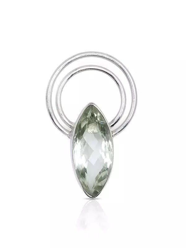 Marquise Shaped Green Amethyst Pendant