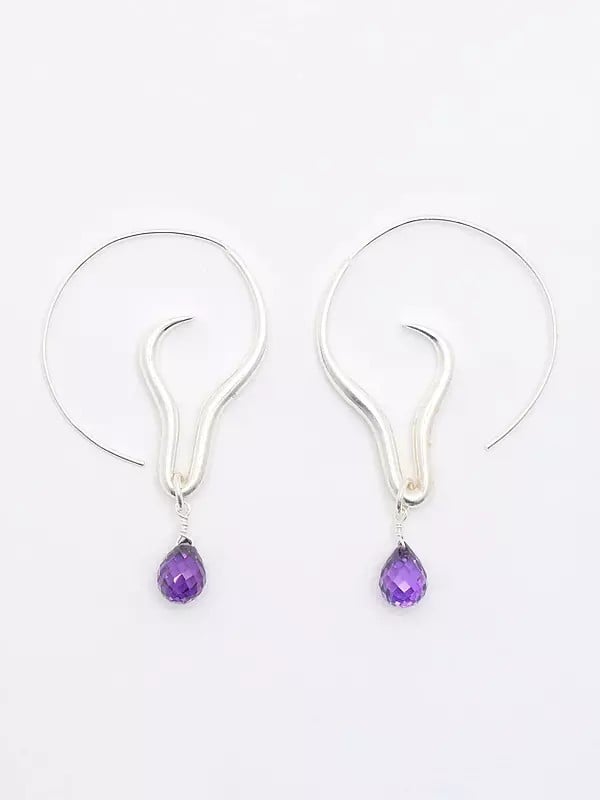 Designer Faceted Amethyst Earrings