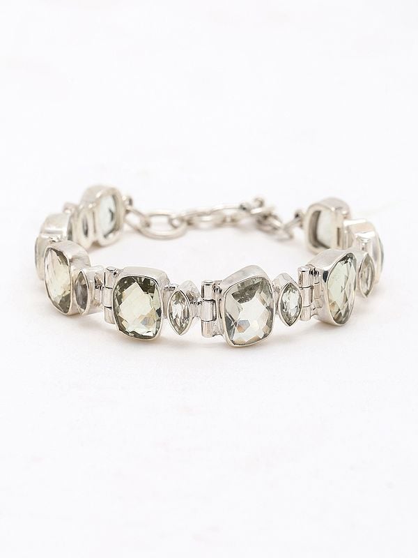 Faceted Green Amethyst Bracelet