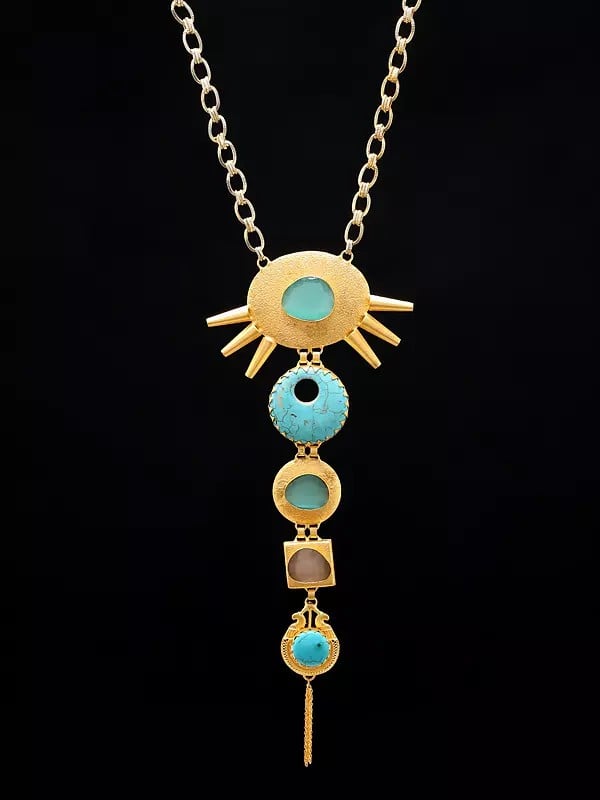 Counterfeit Turquoise Necklace with Glass Stone