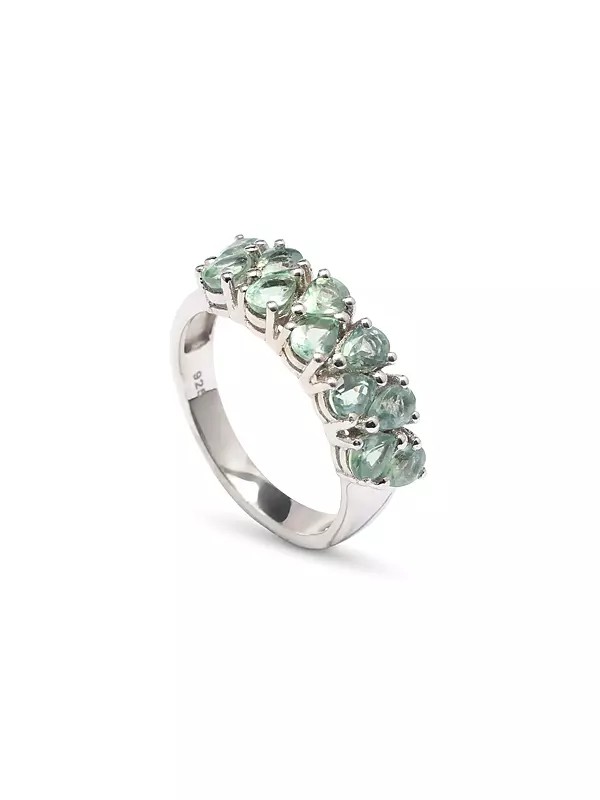 Faceted Green Sapphire Ring