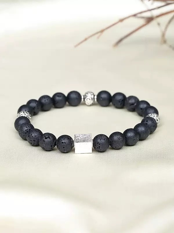 Genuine Certified Lava Stone Elasticated Bracelet