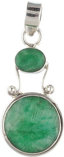 Faceted Emerald Pendant - Sterling Silver