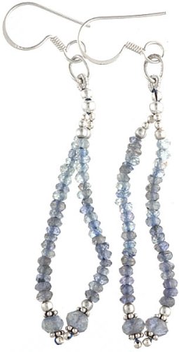 Faceted Iolite Earrings - Sterling Silver