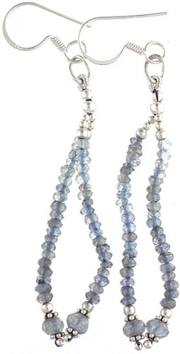 Sterling Silver Earrings with Faceted Iolite Gemstones