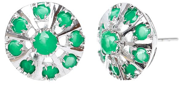Green Onyx Earring | Sterling Silver Earrings
