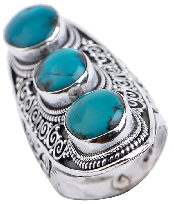 Oval Trio Turquoise Ring