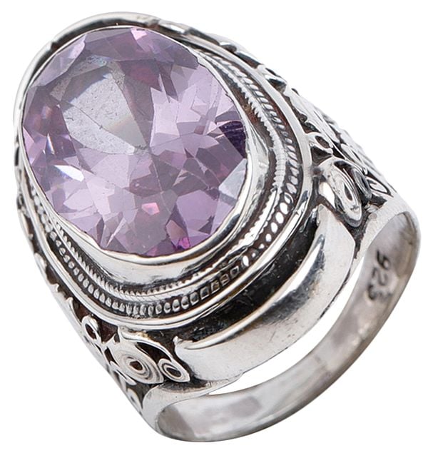 Trio Amethyst Ring with Pear and Oval Gemstones