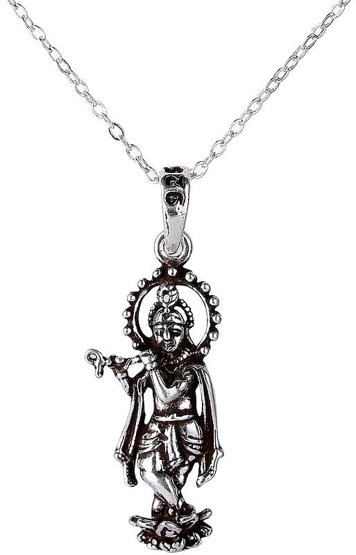 Lord Krishna with Bansi Pendant from Nepal