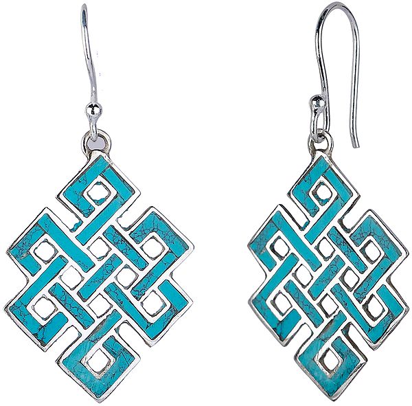 Endless-Knot Earring with Turquoise from Nepal