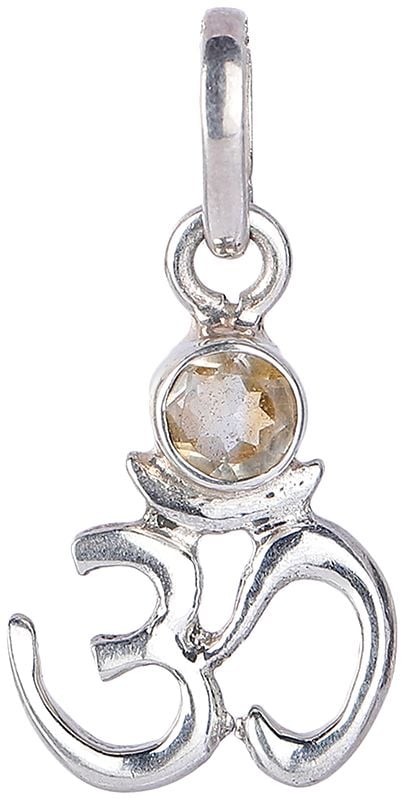 Om Pendant with Faceted Citrine