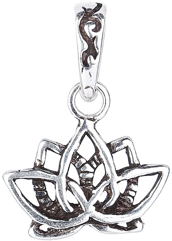 Large Sterling Silver Lotus Pendant