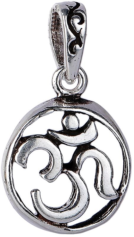 Sterling Silver Om Circle Pendant