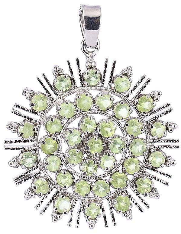 The Burst Halo of Turquoise Pendant | Peridot Stone Jewelry