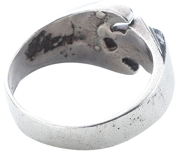 Crescent Moon and Star Sterling Silver Ring | Exotic India Art