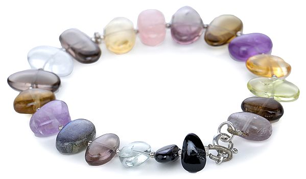 Multi-Stone Bracelet with Sterling Silver Beads