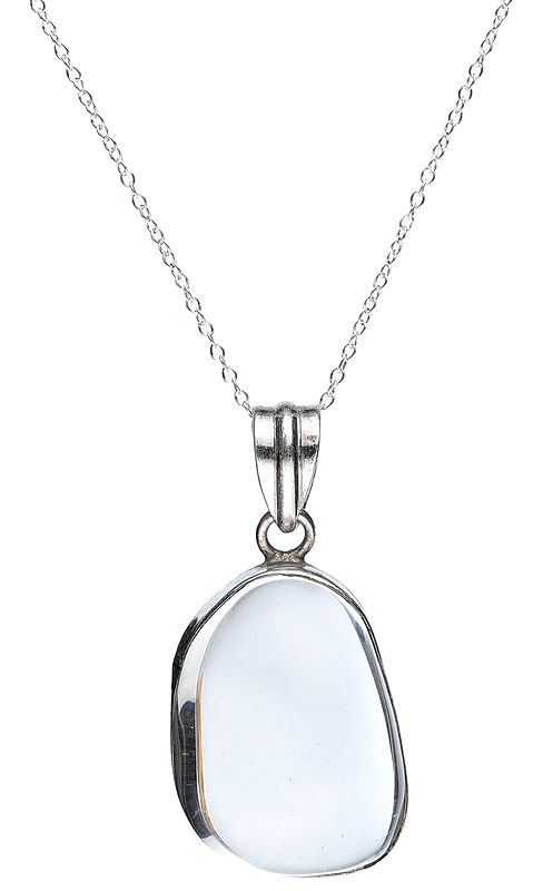 Clear Crystal Sterling Silver Pendant