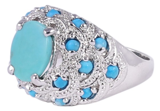 Super Fine Turquoise Ring with Sterling Silver