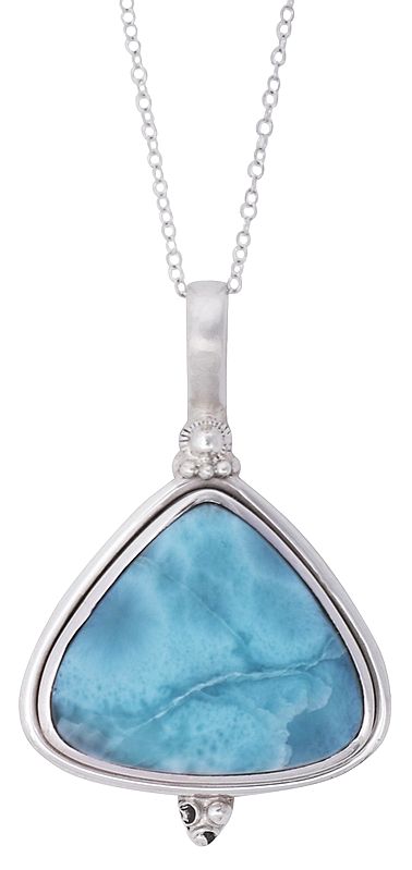 Triangular Amazonite Pendant with Sterling Silver