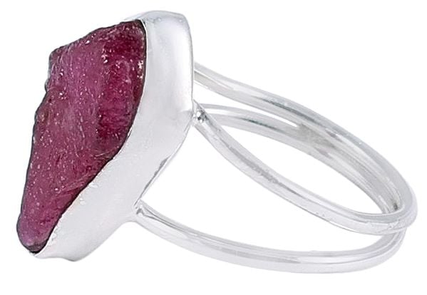 Rugged Amethyst Stone Ring with Sterling Silver