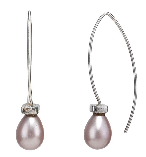 Pink Pearl Sterling Silver Earrings